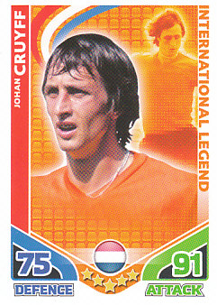 Johan Cruyff Netherlands 2010 World Cup Match Attax International Legends #IL